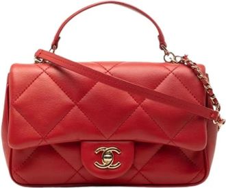 Chanel Pre-owned Leather chanel-bags - Dames - Vintage Handtas - Rood - ONE Size - Vintage