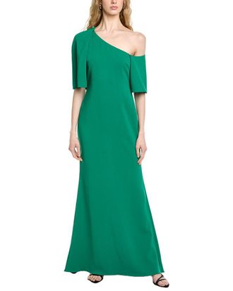 Badgley Mischka Wrap Off Shoulder Gown