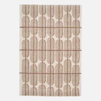 Sweeek Alfombra interior con dise&ntilde;o gr&aacute;fico beige, crema y rosa