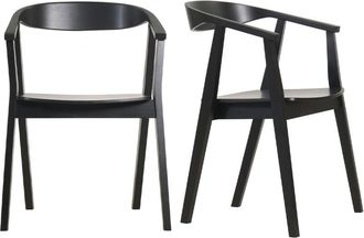 Miliboo Set De 2 Sillas De Dise&ntilde;o De Madera Negra Bahia