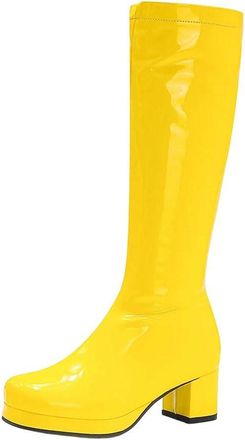 Generic Women Pu Leather Knee High Boots Round Toe Winter Long Elegant Cosplay Party Boot