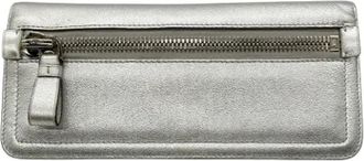 Tom Ford Pre-owned Clutches, female, Gray, Size: ONE SIZE Pre-owned Leather clutches