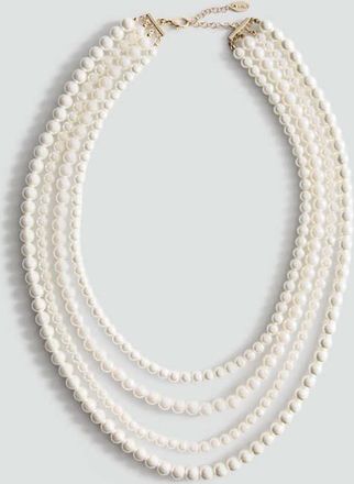 Mango Collana combinata perle bianco - Donna - Taglia unica - MANGO