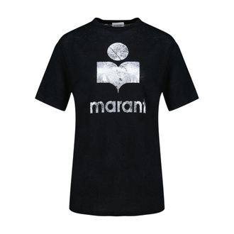 Isabel Marant Womens Zewel T-Shirt Black Linen