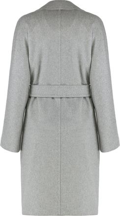 Max Mara Womens Double-Breasted Cashmere Blend Coat Grey Double Breasted & Peacoats