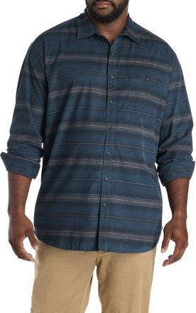 O'Neill Big & Tall Caruso Striped Cord Shirt in Midnight Navy at Nordstrom, Size Xx-Large