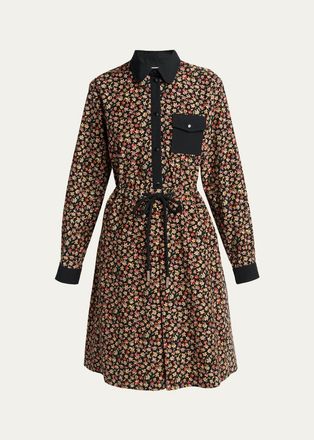Moncler Floral Printed Corduroy Dress