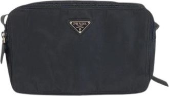 Prada Pre-owned Tessuto Nylon Schoudertas - Dames - Vintage Schoudertas - Zwart - ONE Size - Nylon - Vintage