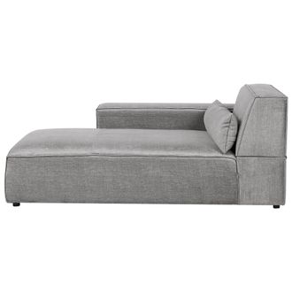 Beliani Chaise Longue Moderna Tapizado De Tela Gris Derecho Hellnar