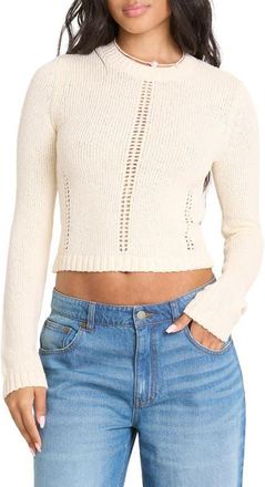 Billabong Sweet Clare Crewneck Sweater in White Cap at Nordstrom, Size X-Large
