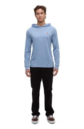 tentree Baker Hooded Longsleeve in Lakeside Blue Heather at Nordstrom, Size Xx-Large