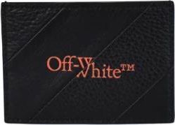 Off-white Diagonale Intarsia Kaarthouder - Heren - Portefeuilles - Zwart - ONE Size - Leer - Accessoires