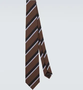 Brioni Cravatta in jacquard di seta a righe