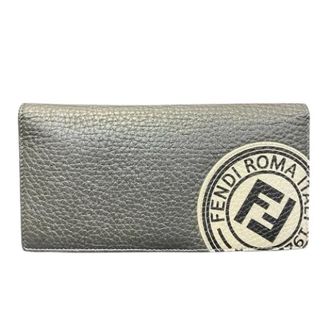 Fendi Pre-owned Wallets, male, Gray, Size: ONE SIZE Pre-owned Calf Leather Long Wallet