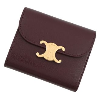 Celine Burgundy Leather Wallet (Tri-Fold) (Pre-Owned)