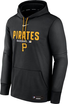 Nike Mens Pittsburgh Pirates Authentic Collection Nike Therma MLB Pullover Hoodie in Black | NAC3087NPTB-RMG