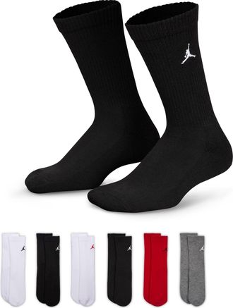 Nike Jordan Everyday Essentials Kids Crew Socks (6 Pairs) in Multicolor | BJ0583-H24