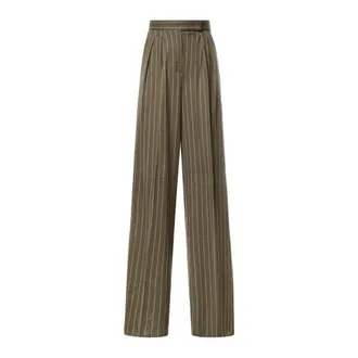 Max Mara Wide Trousers - female - Max Mara - Wide Trousers - Green - XS - Trousers