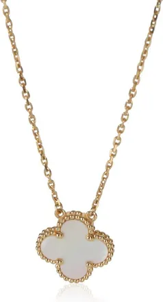 Van Cleef & Arpels Pre-Owned Van Cleef & Arpels Yellow Gold Mother Of Pearl Vintage Alhambra Pendant