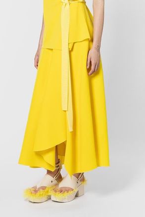 Roksanda Ilincic Asha Crepe Midi Skirt in Jaune at Nordstrom, Size 10