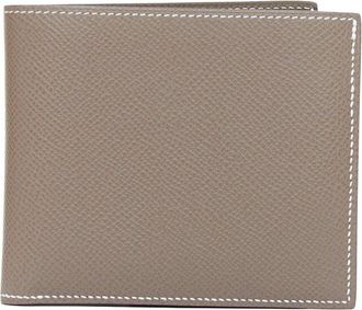 Herm&egrave;s Beige Leather Mc2 Bifold Wallet (Authentic Pre-Loved)