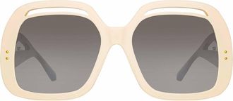 Linda Farrow RENATA LFL1126 C3 Womens Sunglasses White Size 61