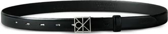 Calvin Klein logo-buckle belt - women - Calf Leather - 85 - Black