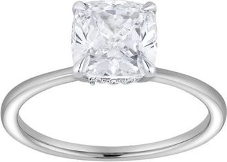 LuvMyJewelry Catherine 14K Gold 2.1 Ct Cushion Lab Grown Diamond Engagement Ring in 14K White Gold at Nordstrom, Size 7