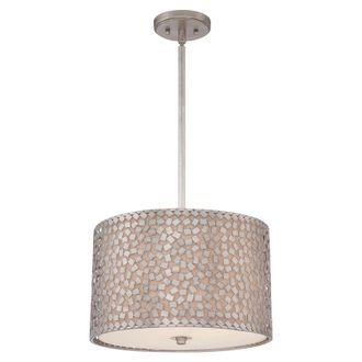 Loops 3 Bulb Ceiling Pendant Light Fitting Old Silver LED E27 100W Bulb in Metallics