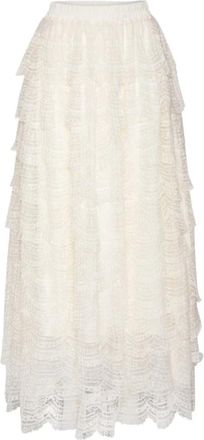 EMM Copenhagen Tulle Kanten Rok - Dames - Maxi Rokken - Beige - M - Polyester - Rokken