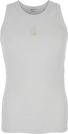 Alexander McQueen White Stretch Cotton Tank Top