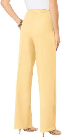 Roaman's Plus Size Wide Leg Bend Over Pant in Banana at Nordstrom, Size 18
