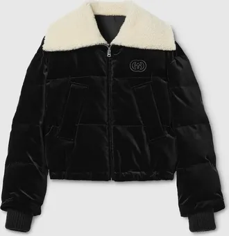 Gucci Cotton Velvet Puffer Bomber, Black, Ready-to-wear