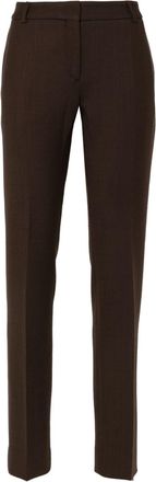 Toteme low-rise trousers - women - Recycled Polyamide/RWS Wool/Elastane - 34 - Brown