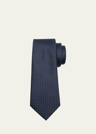 Giorgio Armani Mens Diamond Jacquard Silk Tie