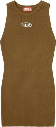 Diesel M-Caddix Ribgebreide Jurk - Dames - Kleedjes - Bruin - S - Polyester - Kleedjes