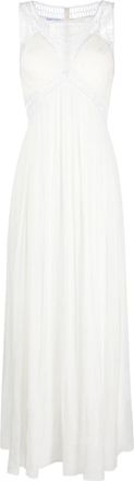 Alberta Ferretti embroidered silk maxi dress - women - Silk/Acetate/Silk/Elastane - 42 - White