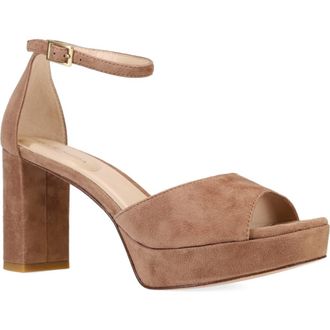 Pelle Moda Pearly Ankle Strap Platform Sandal in Taupe at Nordstrom, Size 7.5