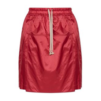 Rick Owens Short Skirts, female, Red, Size: S Drawstring Midi Kilt Shorts
