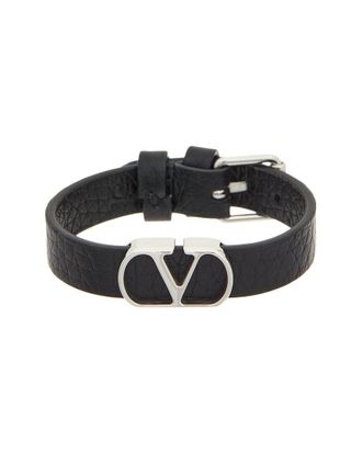 Valentino Vlogo Signature Leather Bracelet