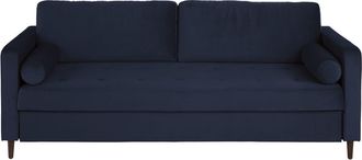Maisons du monde Sof&aacute; cama de 3/4 plazas de terciopelo azul oscuro