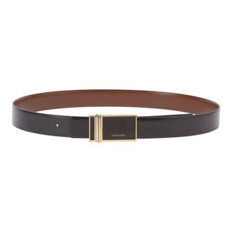 Ferragamo Mens Reversible Rectangular Buckle Belt, Size 95