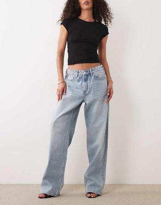 Good American Good 90 - Jeans dritti a vita alta lavaggio azzurro-Blu