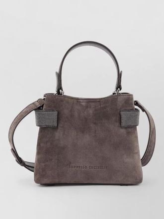 Brunello Cucinelli monili suede tote bag