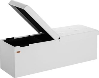Deuba Casaria Ba&uacute;l De Almacenaje Y Banco 2en1 Plegable Asiento Acolchado Xl-131l O L-100l - Color A Elegir Xl - Blanco