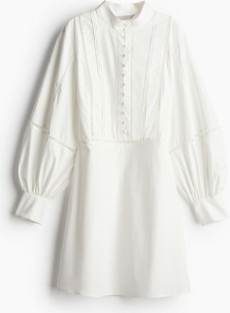 H&M Kleid mit Hohlsäumen - White