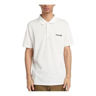 Timberland Retro White Moisture-Wicking Polo Shirt White A2ND5-CM9