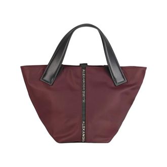 Alexander Smith Tassen, Dames, Rood, ONE Size, Nylon, Lauren Kleine handtas met schouderband van bordeaux nylon