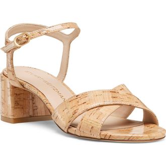 Stuart Weitzman Dayna Ankle Strap Sandal in Natural. at Nordstrom Rack, Size 8.5