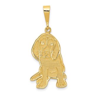 Diamond2Deal 14k Yellow Gold Beagle Pendant